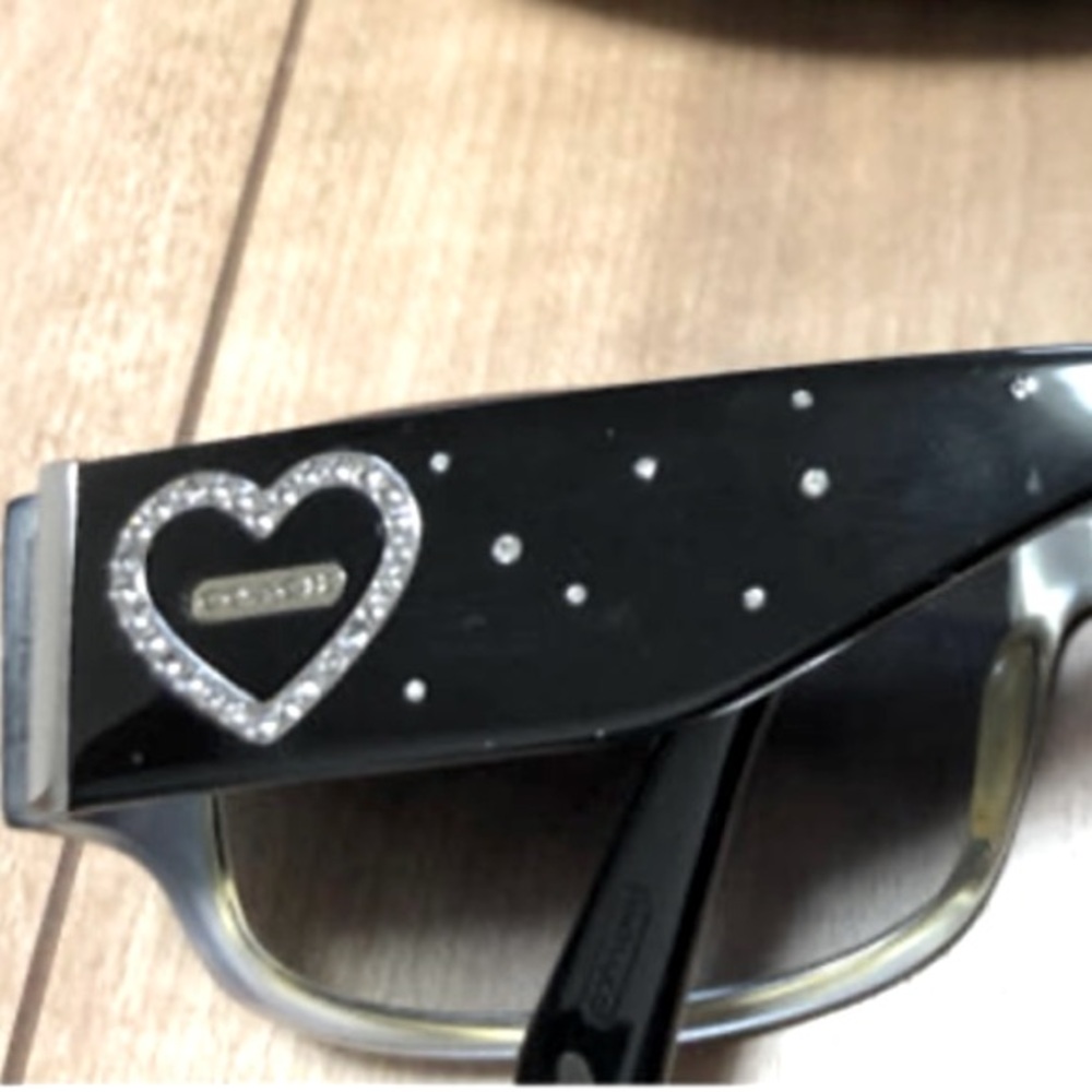 COACH (S473A) BLAIR BLACK RHINESTONE LOGO SUNGLASSES - Picture 6 of 15